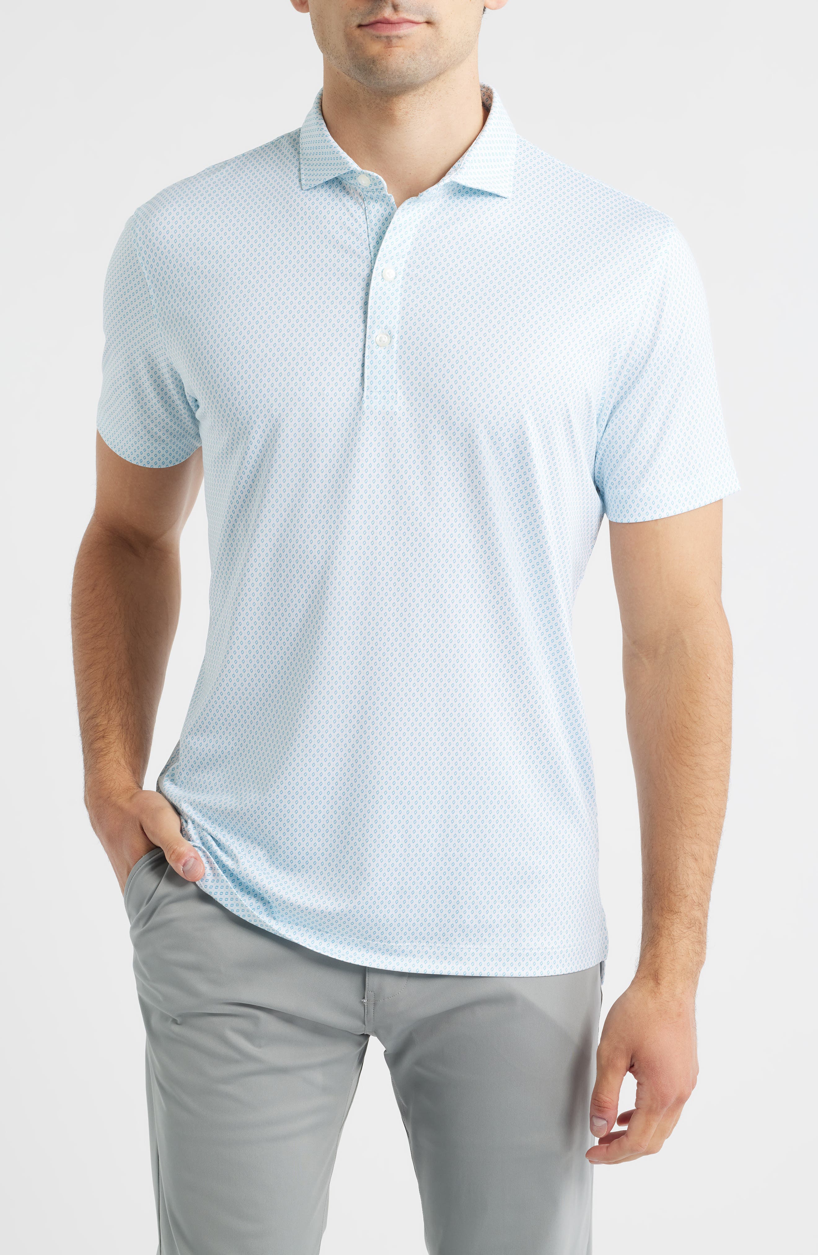Connors Geo Print Performance Jersey Polo