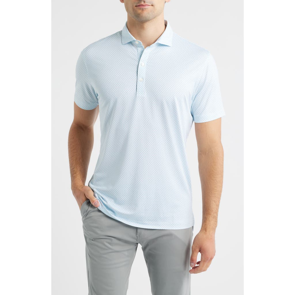 Johnnie-o Connors Geo Print Performance Jersey Polo In Blue