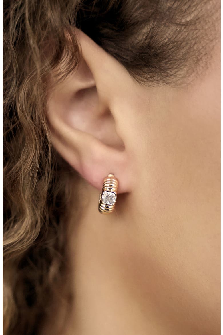 Contemporary Textured Small Hoop Earrings, Alternate, color, GOLD