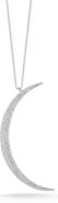 SPHERA MILANO Crystal Crescent Moon Pendant Necklace