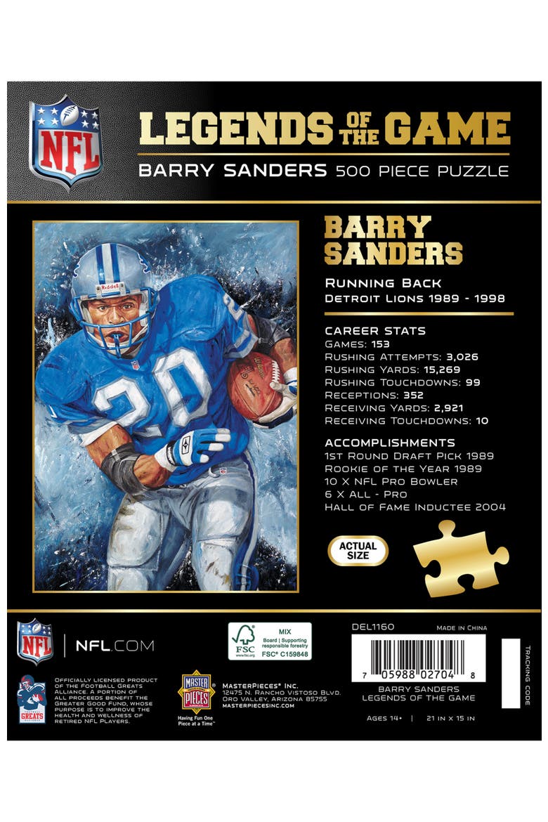 Barry Sanders 500 Piece Jigsaw Puzzle, Alternate, color, Multicolor
