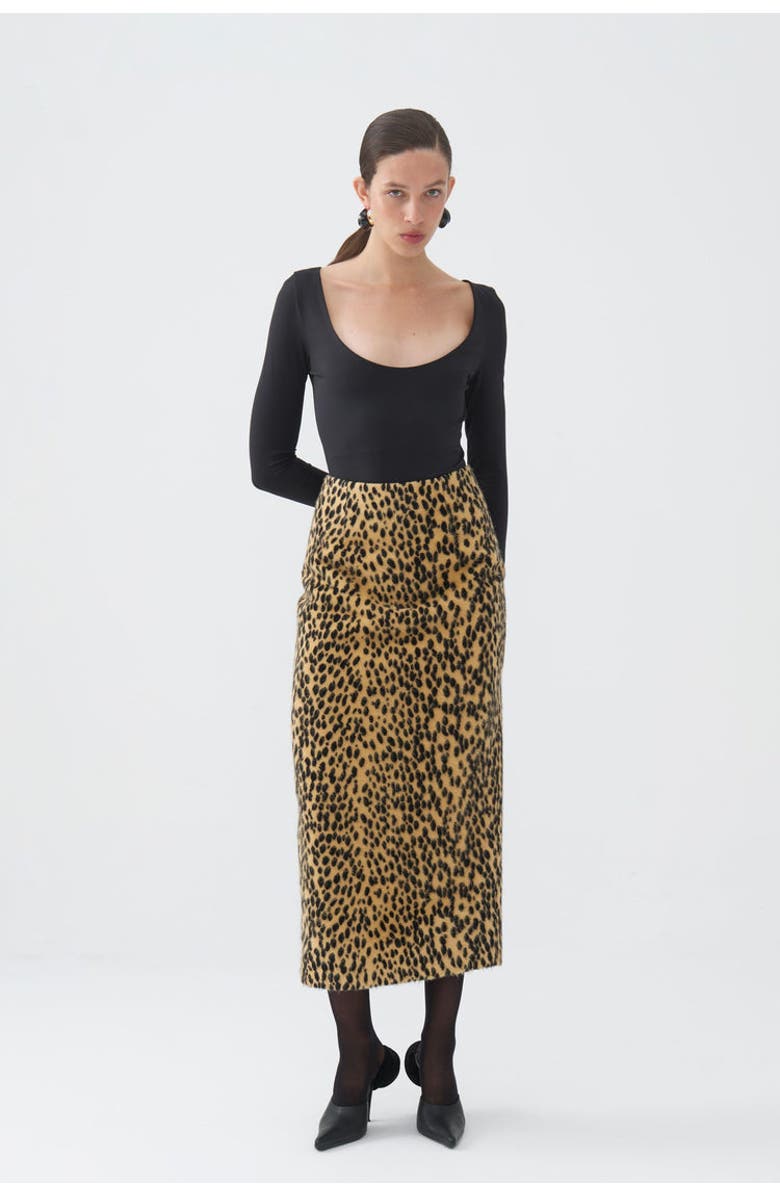 Nocturne Leopard Print Pencil Skirt, Alternate, color,