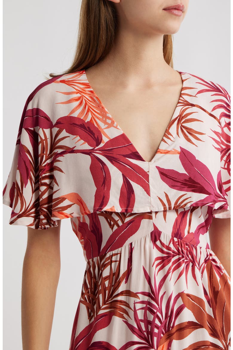 Palm Print Maxi Dress, Alternate, color, PINK