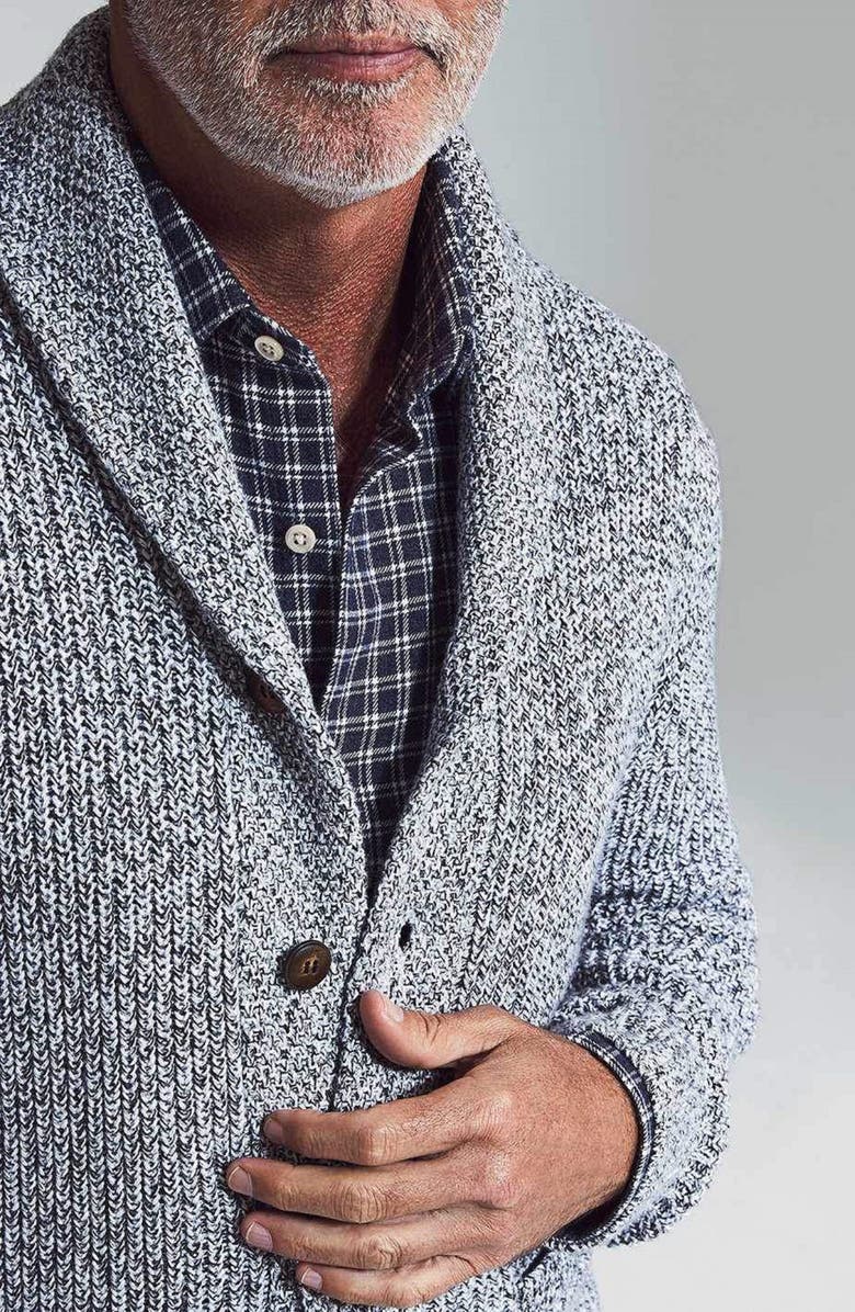 Faherty Marled Cotton & Cashmere Cardigan, Alternate, color,
