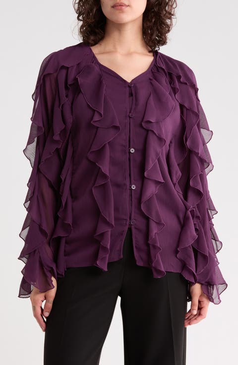 Flyn Ruffle Button-Up Shirt