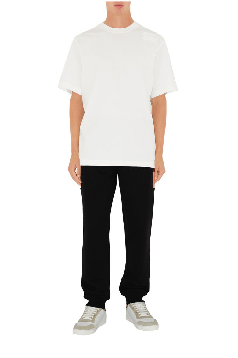Check Panel Cotton Jogging Pants, Main, color, Black/archive beige