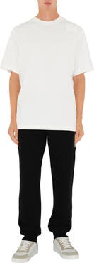 Burberry Check Panel Cotton Jogging Pants