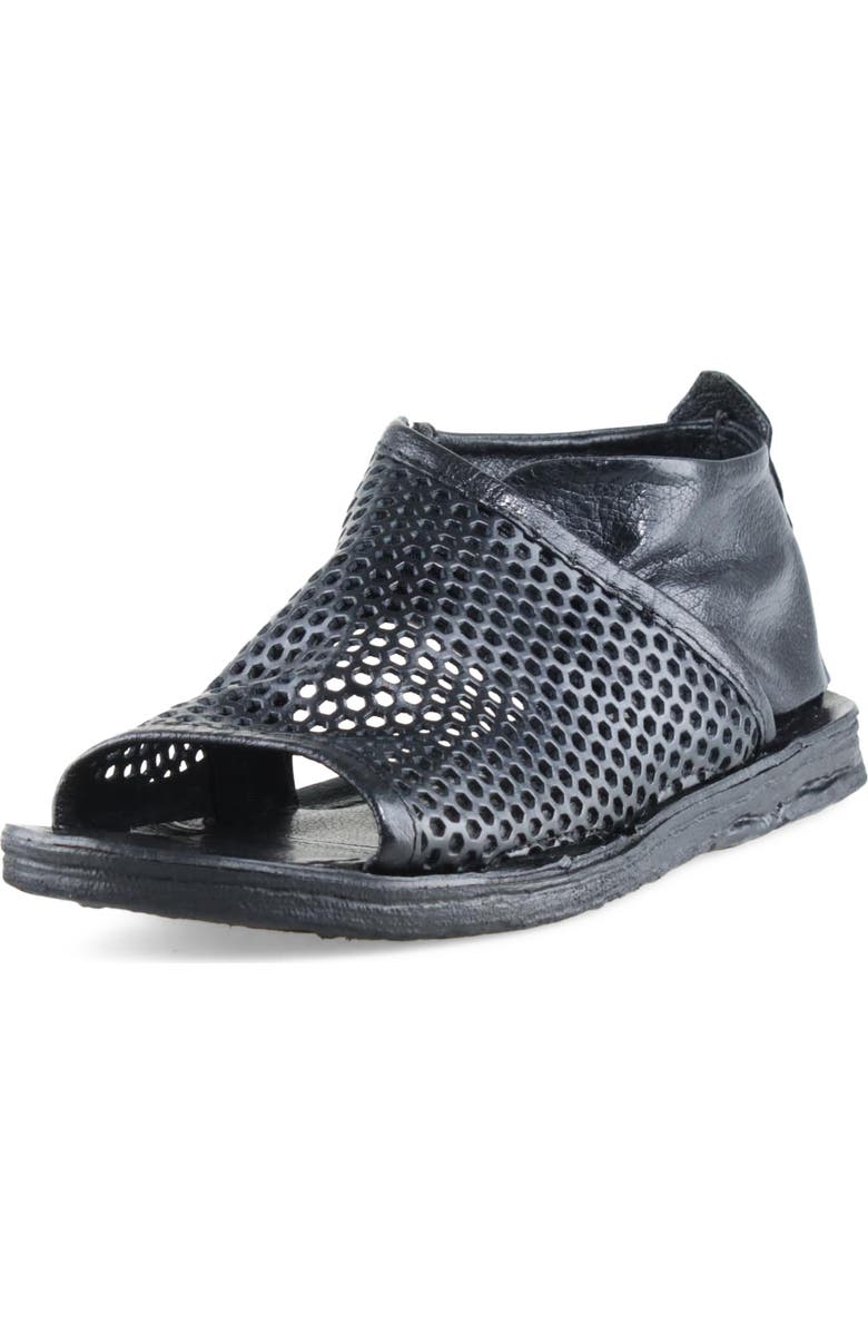 A.S.98 Reiley Perforated Sandal, Main, color, Black