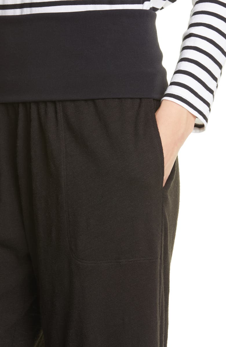 ATM Anthony Thomas Melillo Foldover Waist Wide Leg Slub Jersey Pants, Alternate, color,