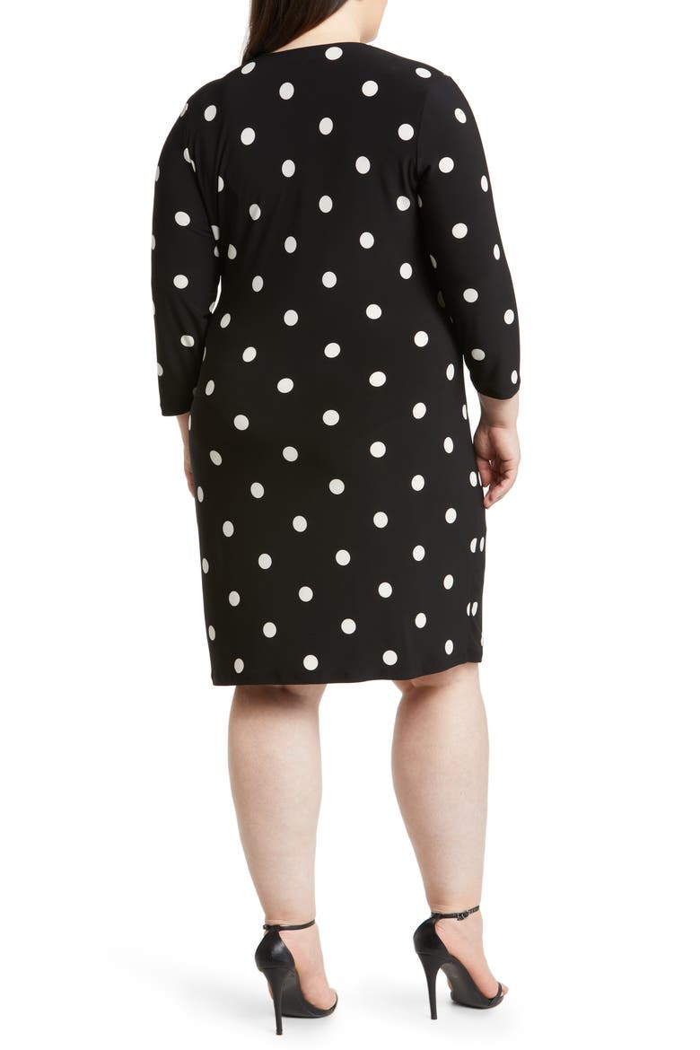Polka Dot Classic Wrap Dress, Alternate, color, ANNE BLACK/ ANNE WHITE