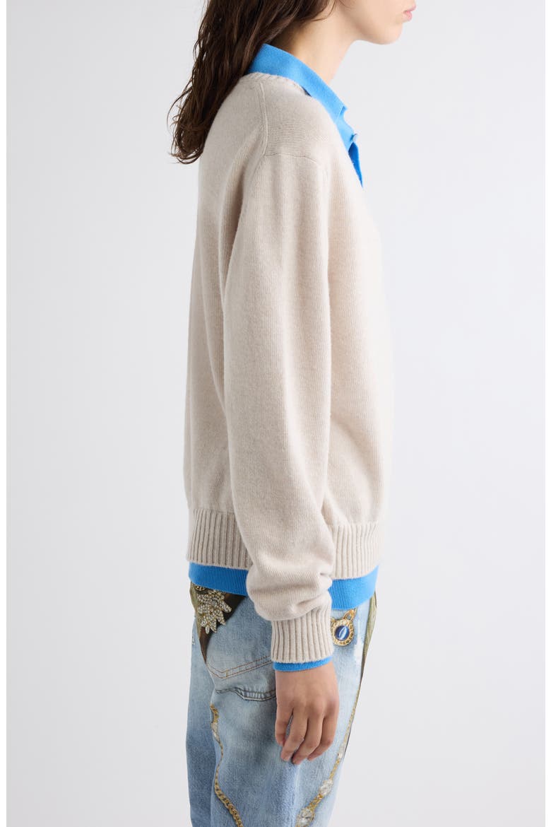 Kaschar Layered Sweater, Alternate, color, DIRTY WHITE