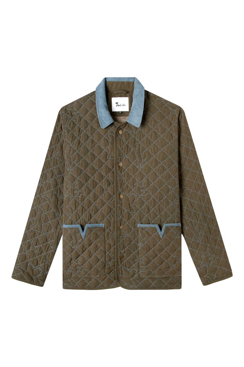 'Quack' Quilt, Main, color, Olive Green