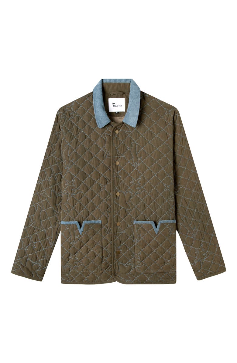 Tombolo 'Quack' Quilt, Main, color, Olive Green