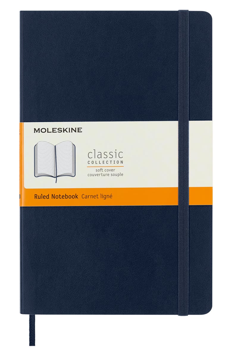 Moleskine Large Ruled Softcover Notebook, Main, color, Sapphire Blue