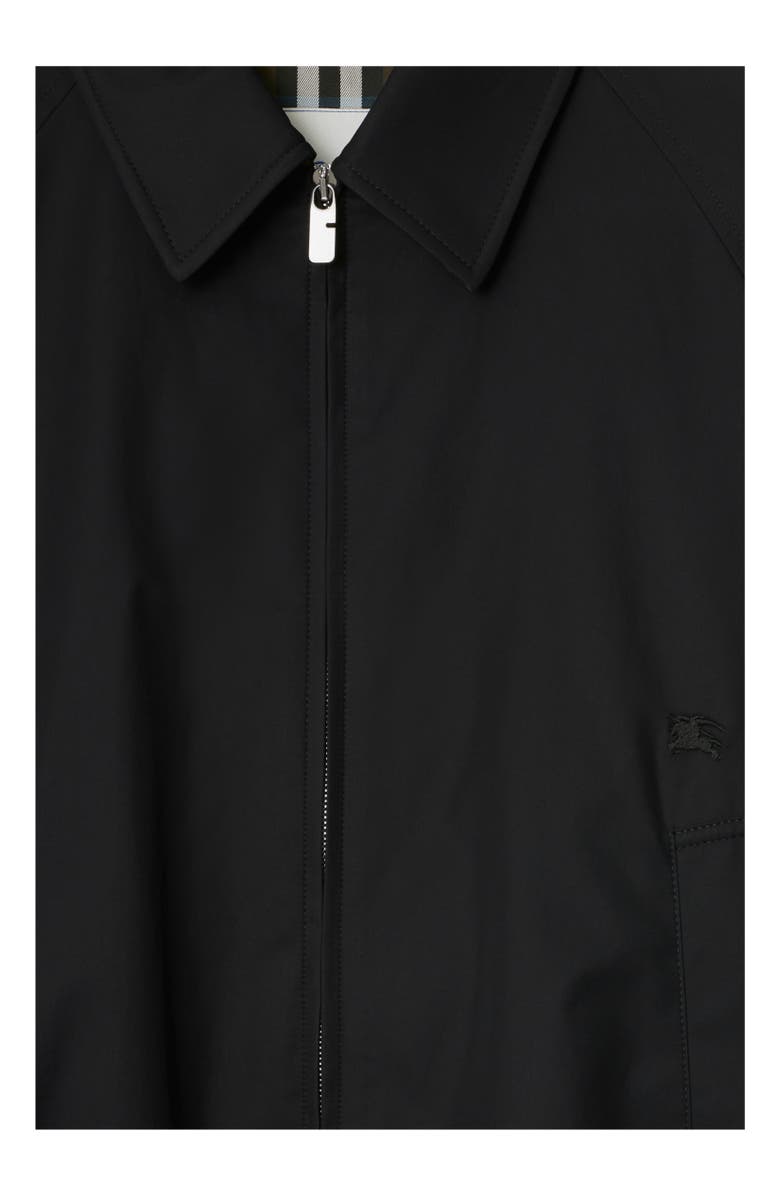 Burberry Gabardine Chester Harrington Jacket, Alternate, color, Black