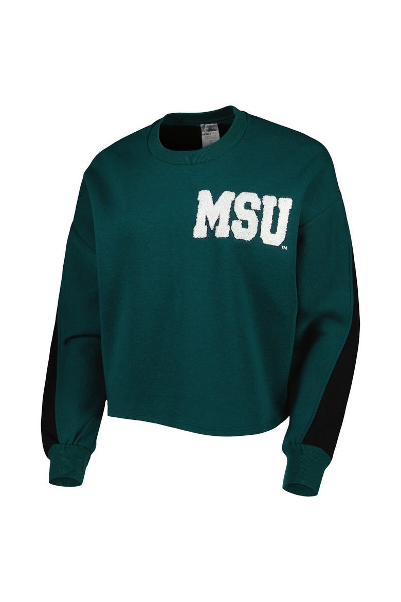 Women's Gameday Couture Green Michigan State Spartans Back To Reality Colorblock Pullover Sweatshirt, Alternate, color, Green