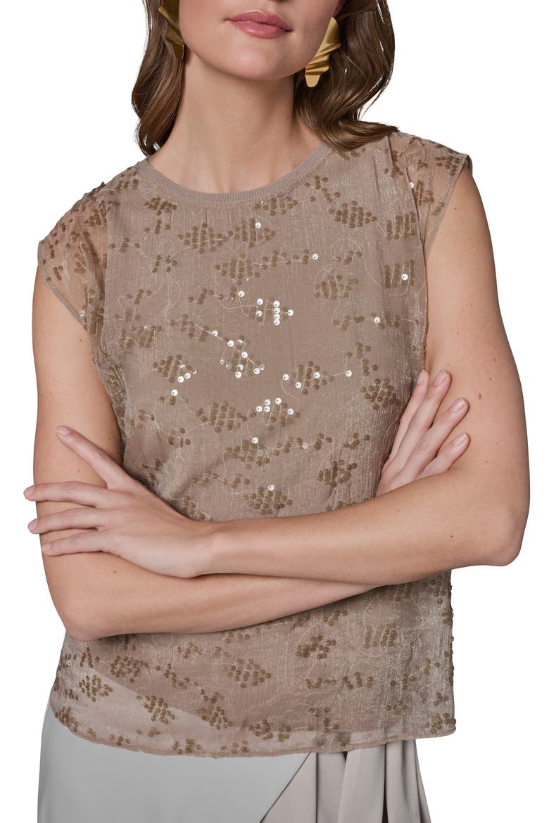 Sequin Detail Top, Alternate, color, TUSCAN GREY