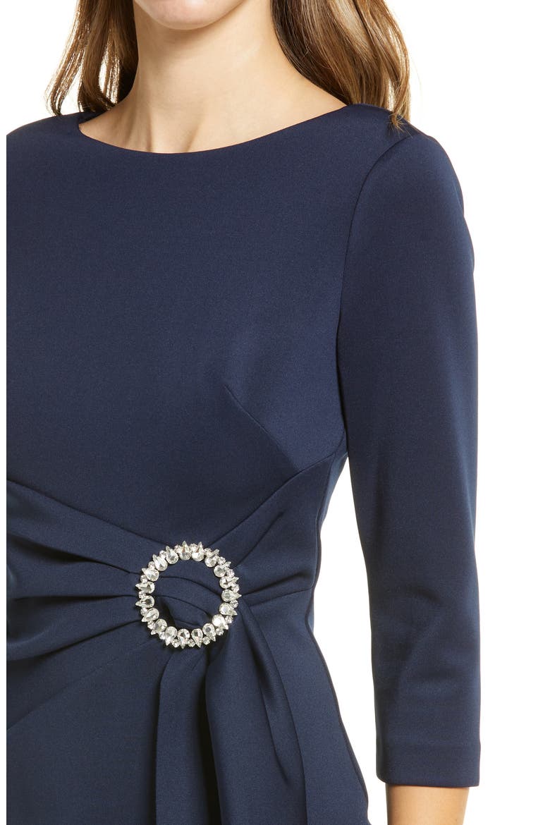 Sashed Sheath Dress, Alternate, color, NAVY