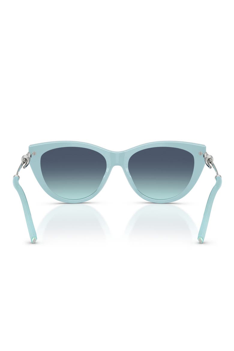 55mm Cat Eye Sunglasses, Alternate, color, BLACK ON TIFFANY BLUE / AZURE