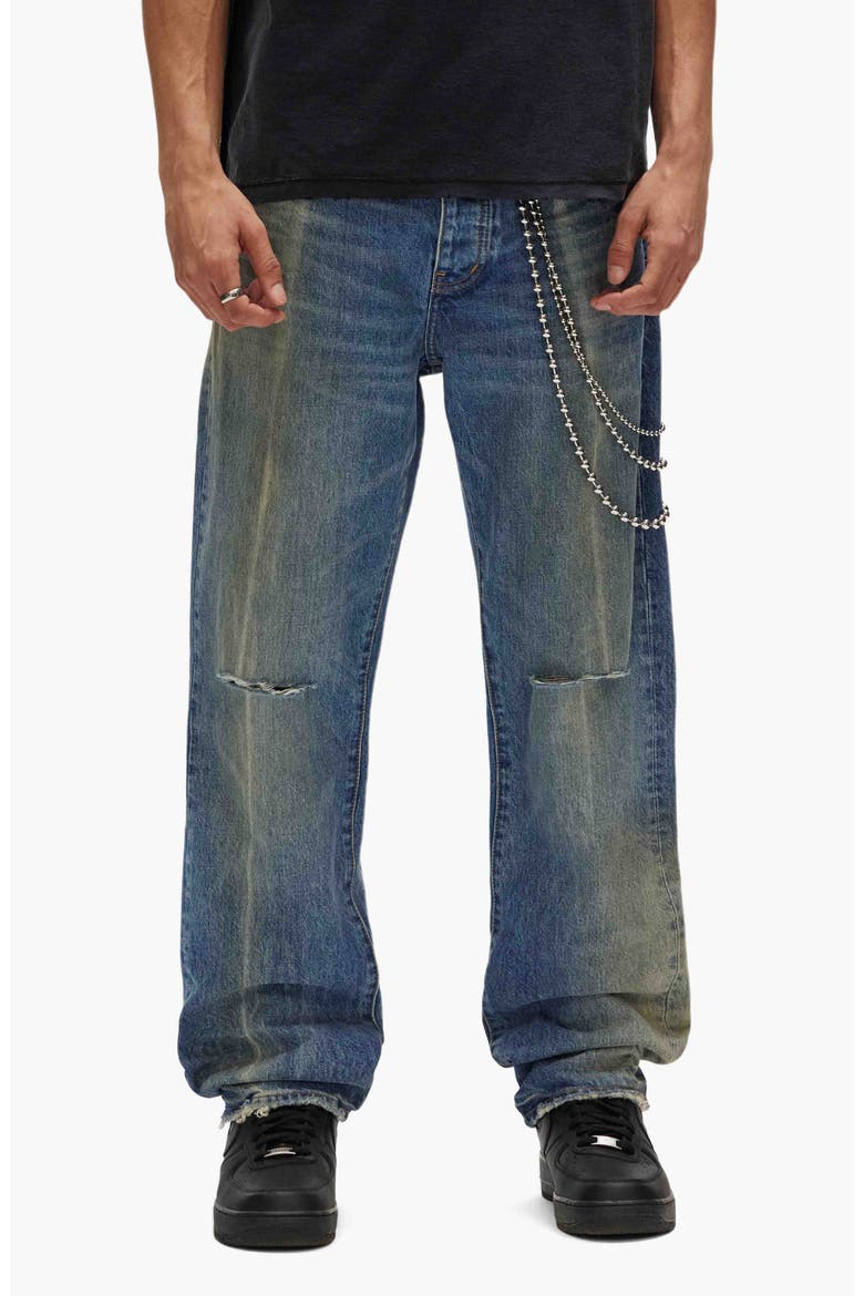 Gaia Blowout Distressed Jeans, Main, color, MID INDIGO