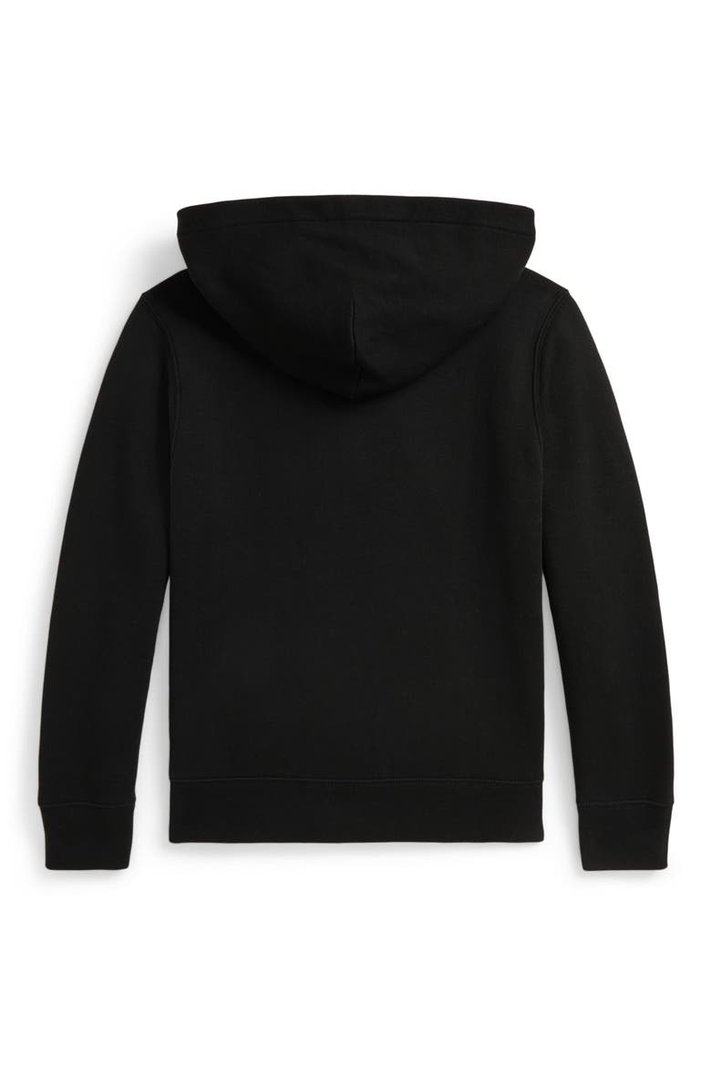 Kids' Bouclé Logo Fleece Hoodie, Alternate, color, BLACK