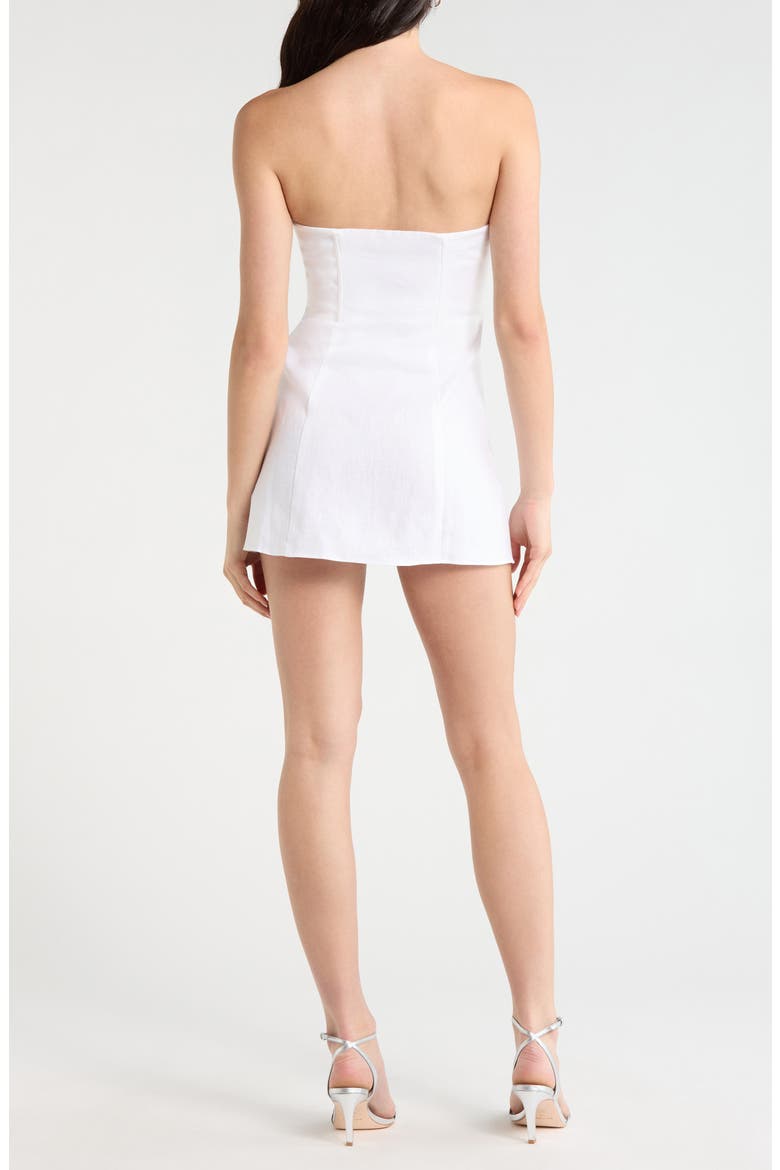 Aurina Linen Strapless Top, Alternate, color, WHITE