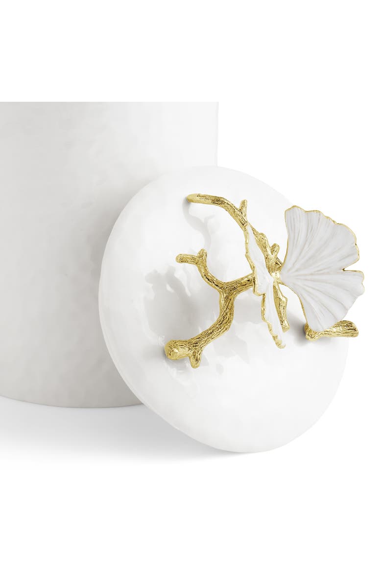 Michael Aram Butterfly Ginkgo Medium Canister, Alternate, color, White/ Gold