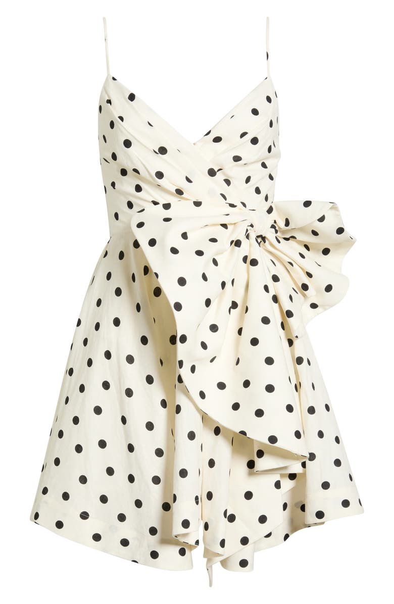 Ever New Addie Polka Dot Bow Minidress, Alternate, color, Hadley Spot