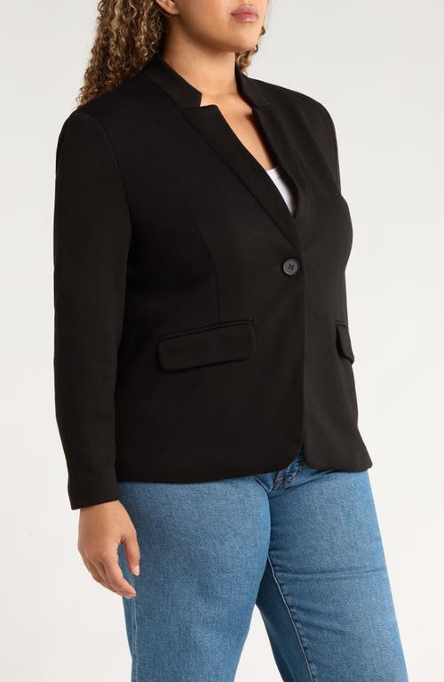 Gibsonlook Inverted Notch Collar Cotton Blend Blazer In Black