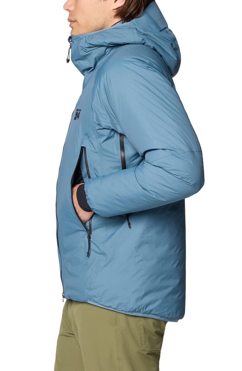 Mountain Hardwear Storm Whisperer 800-Fill Down Hooded Insulated Jacket, Alternate, color, Adriatic Blue