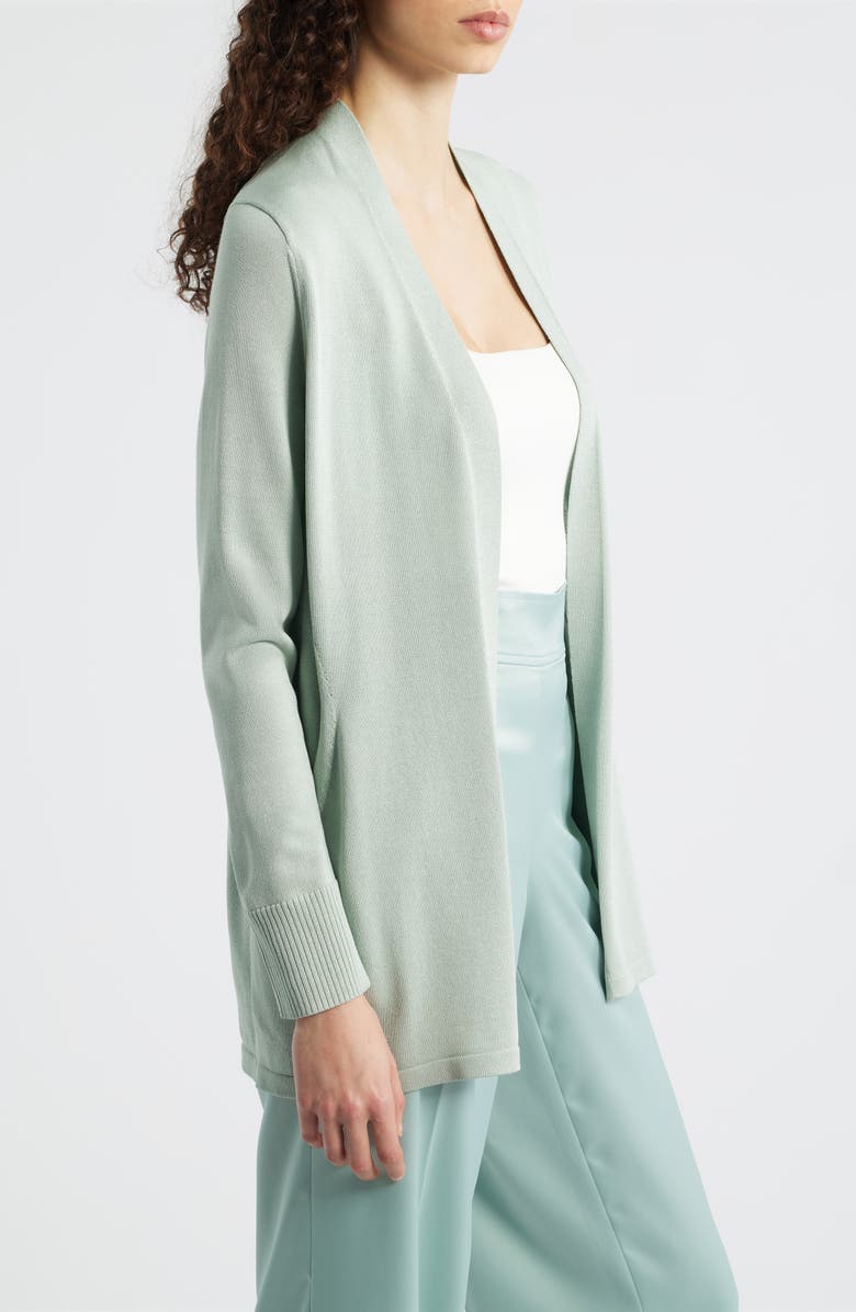 Anne Klein Kissing Front Pocket Cardigan, Alternate, color, Soft Aloe