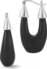SPHERA MILANO Resin Oval Hoop Earrings