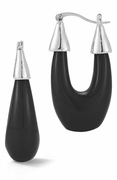 Resin Oval Hoop Earrings