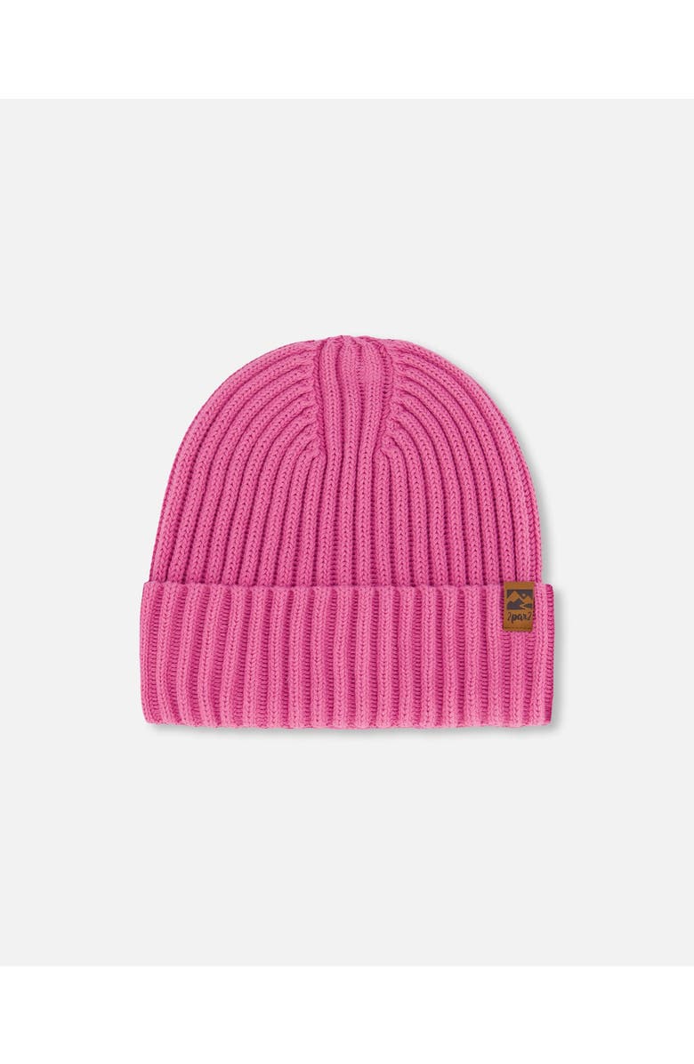 Deux par Deux Girl's Cuffed Knit Hat Vibrant Pink, Main, color, 