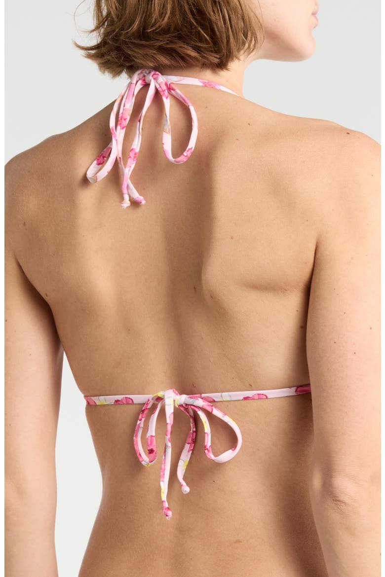 Palm Triangle Bikini Top, Alternate, color, PINK OASIS