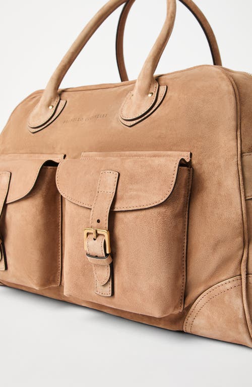 Brunello Cucinelli Weekender Bag In Biscuit