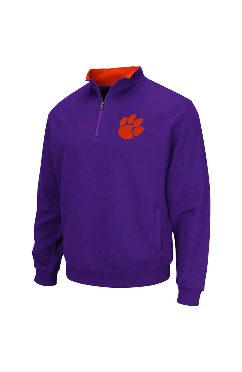 COLOSSEUM Men's Colosseum Purple Clemson Tigers Tortugas Logo Quarter-Zip Pullover Jacket, Alternate, color, Purple