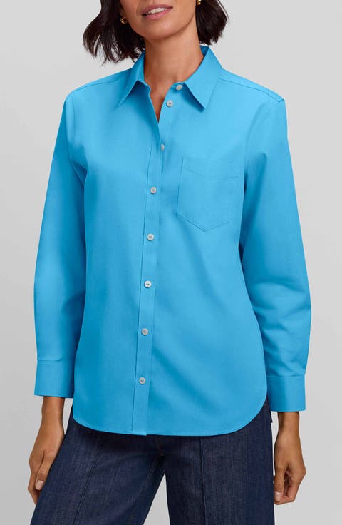 Non-Iron Boyfriend Button-Up Shirt