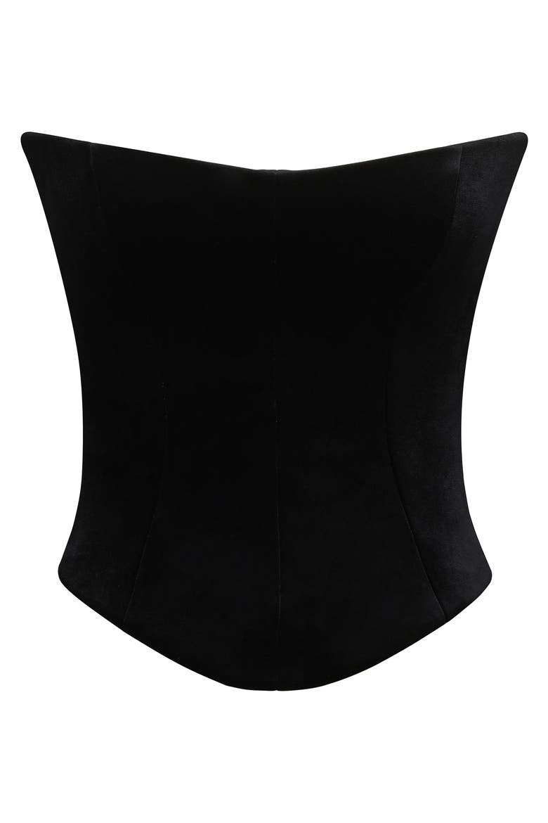 Omari Strapless Velvet Corset Top, Alternate, color, BLACK