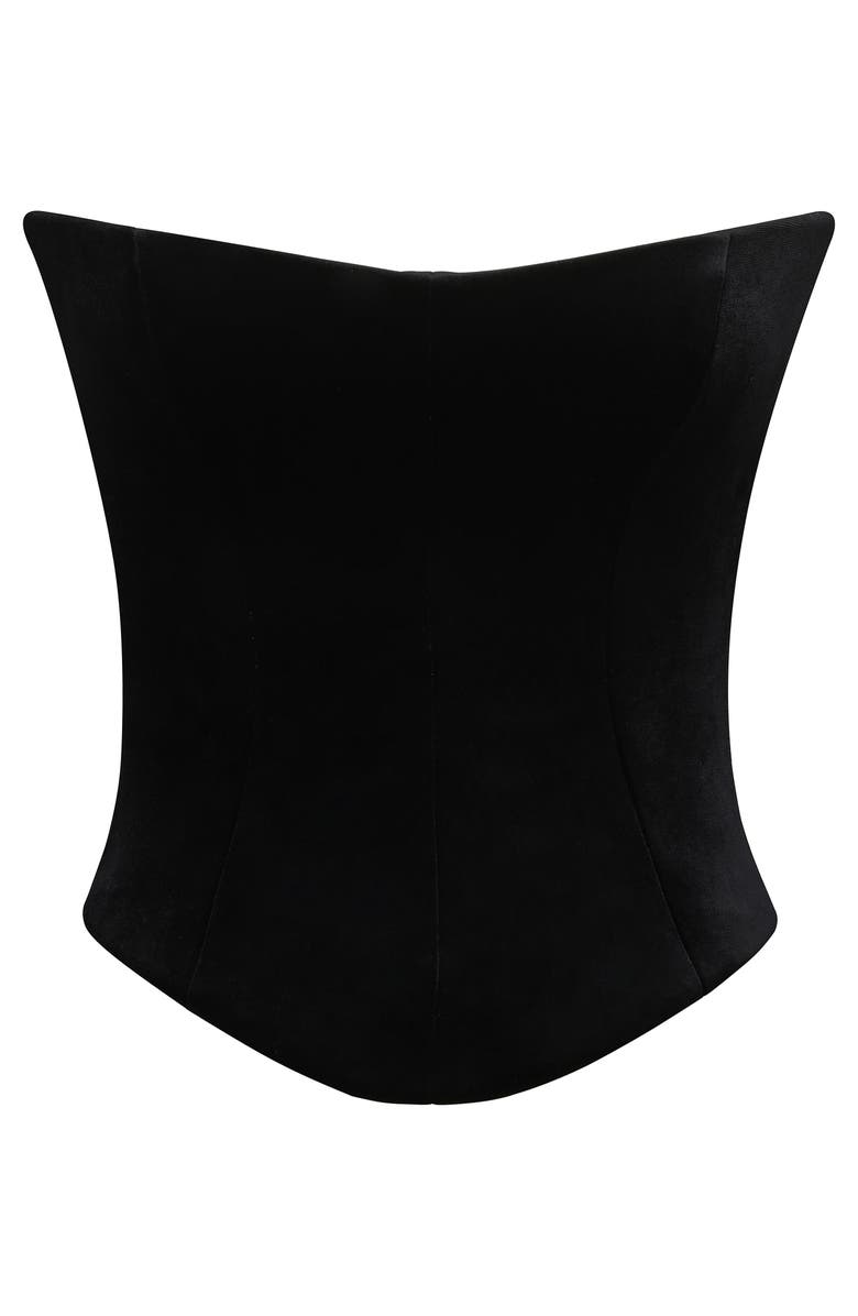 HOUSE OF CB Omari Strapless Velvet Corset Top, Alternate, color, Black