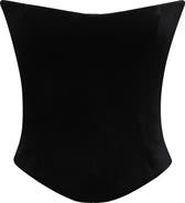 HOUSE OF CB Omari Strapless Velvet Corset Top