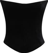 HOUSE OF CB Omari Strapless Velvet Corset Top