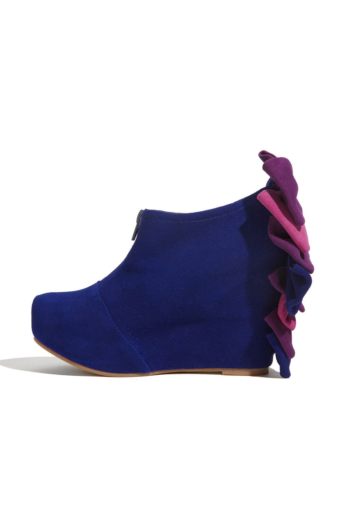 'Backbow' Bootie, Alternate, color, BLUE SUEDE