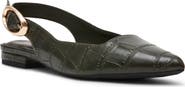 Anne Klein Kalil Faux Leather Slingback Pointed Toe Flat