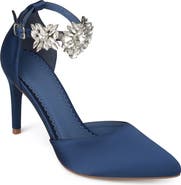 Journee Collection Loxley Embellished Ankle Strap D'Orsay Pump