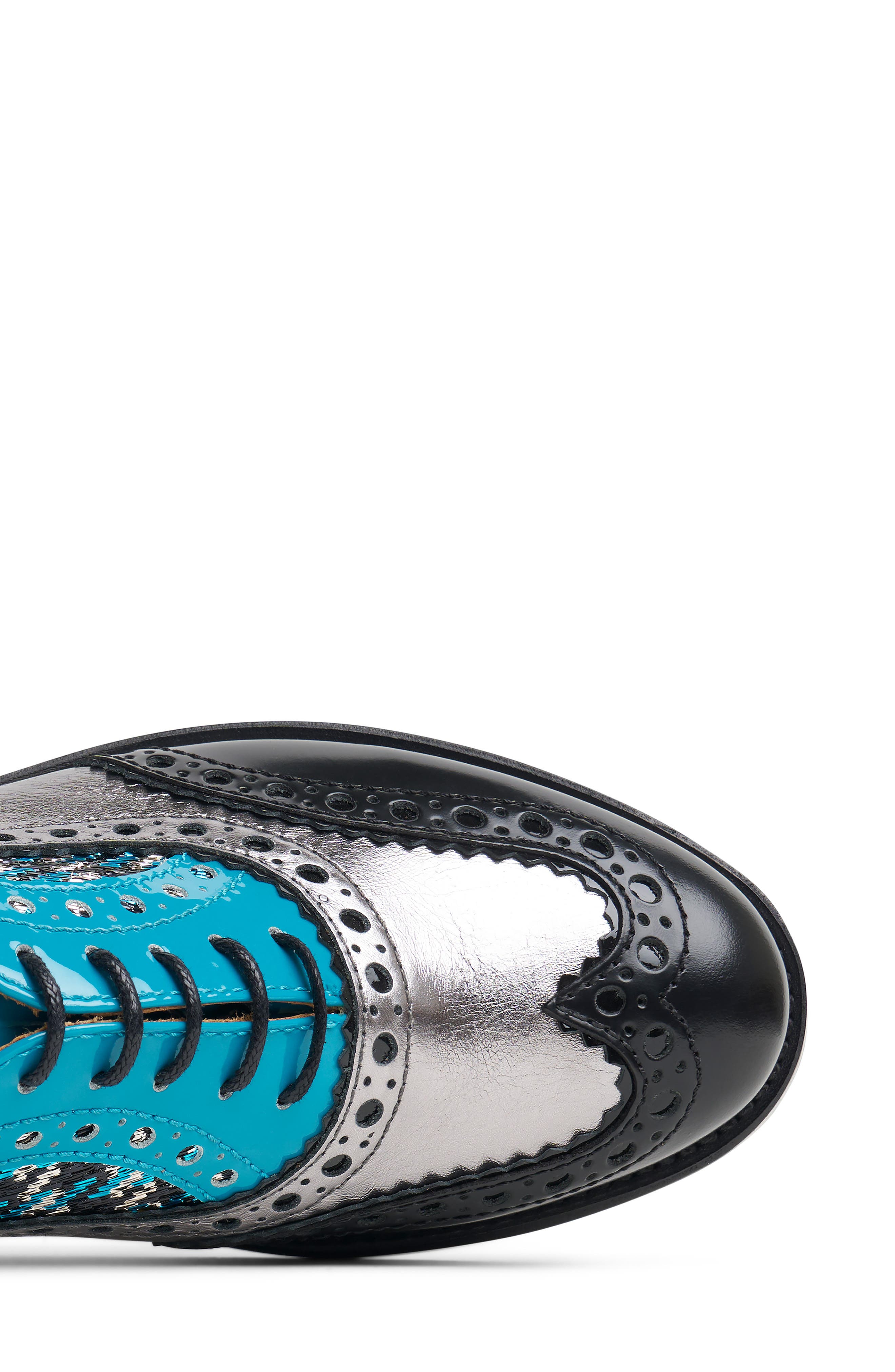 The Office of Angela Scott Mr. Doubt Wingtip Oxford, Alternate, color, Teal Colorblock