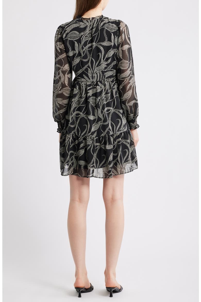 Smocked Long Sleeve Dress, Alternate, color, RICH BLACK