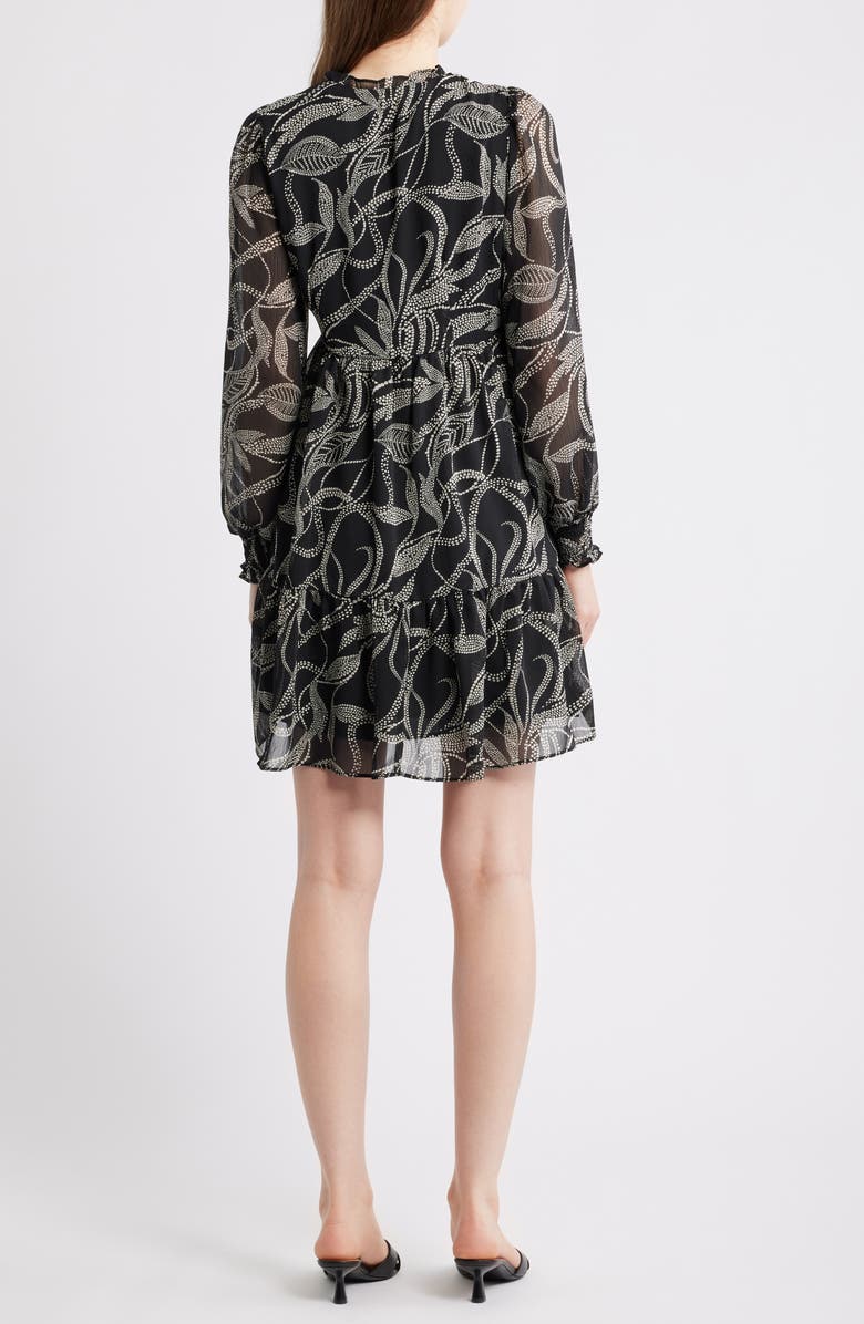 Halogen<sup>®</sup> Smocked Long Sleeve Dress, Alternate, color, Rich Black