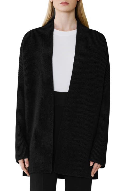 Rib Open Front Cardigan