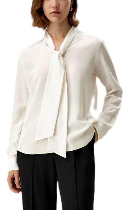 Silk Bowtie Blouse